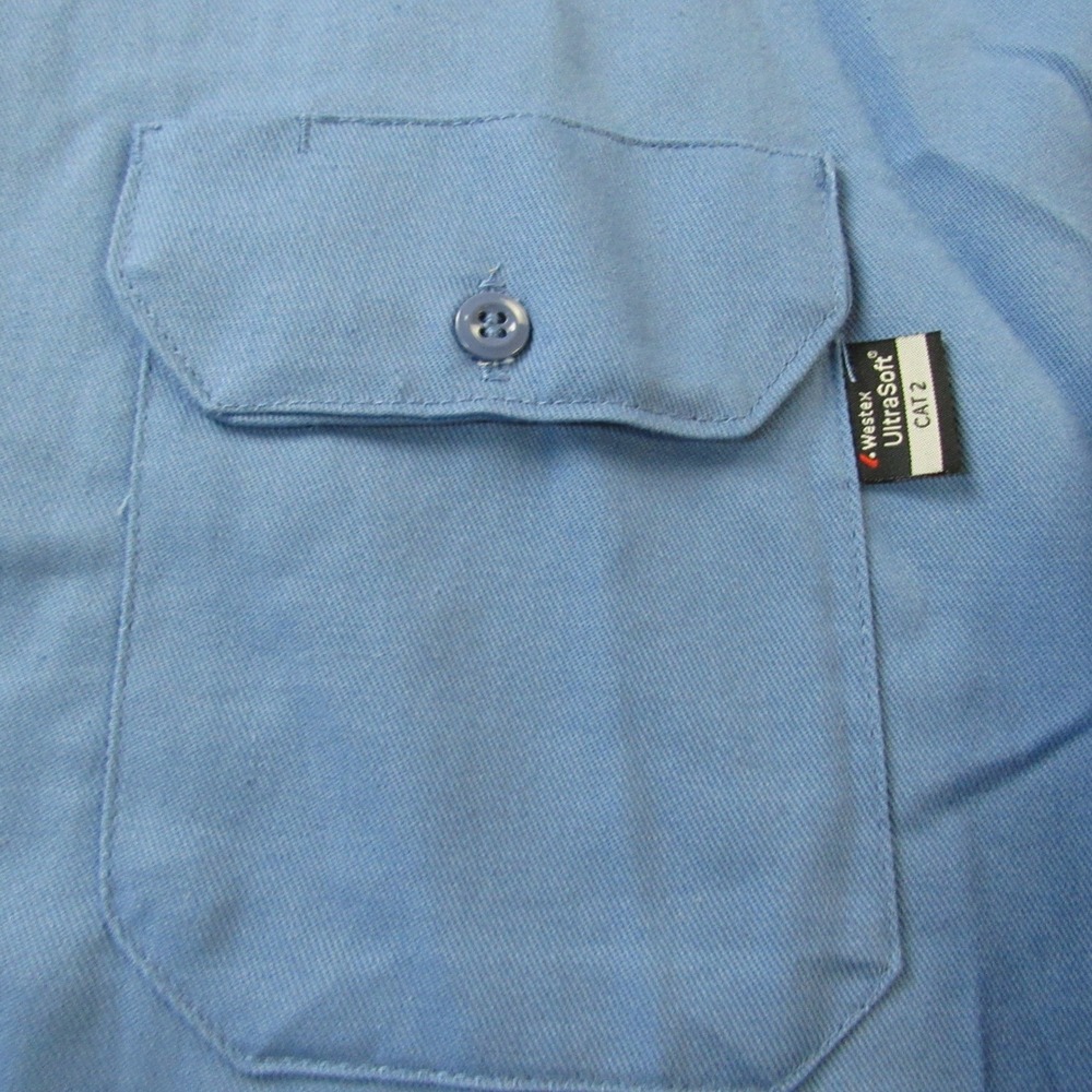 Steelguard Flame Resistant Shirt Mens 5XL Blue‎ Westex UltraSoft CAT2 Workwear - Picture 15 of 16